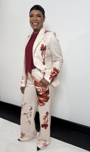 Command the Room Tan Pant Suit