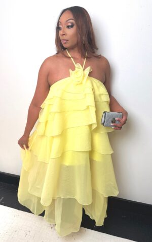 Tiered Chiffon Maxi Dress