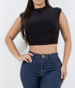 Versatile Draped Cowl-Neck Crop Top