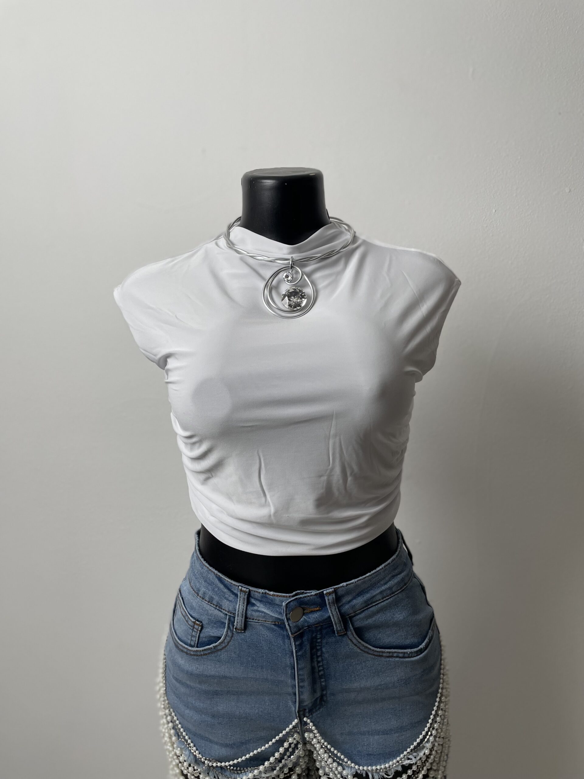 Versatile Draped Cowl-Neck Crop Top - Image 3