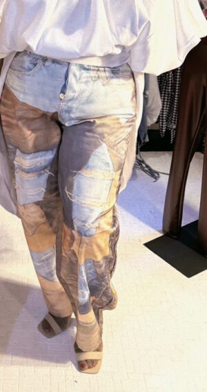 Remix Patchwork Illusion Wide-Leg Pants