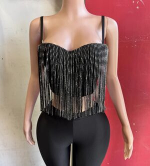 Starlight Fringe Corset Crop Top