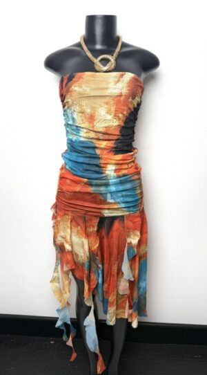Abstract Muse Ruched Midi Dress