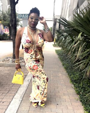 Tropical Bloom Open-Back Maxi Dress