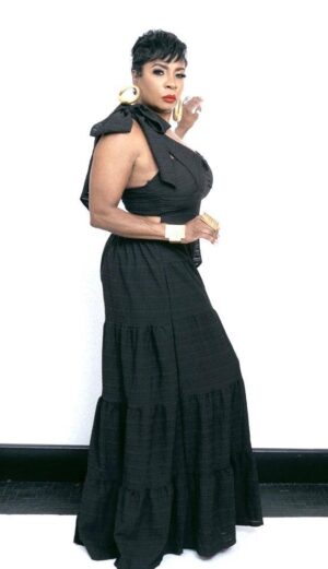 Midnight Architectural Tiered Jumpsuit