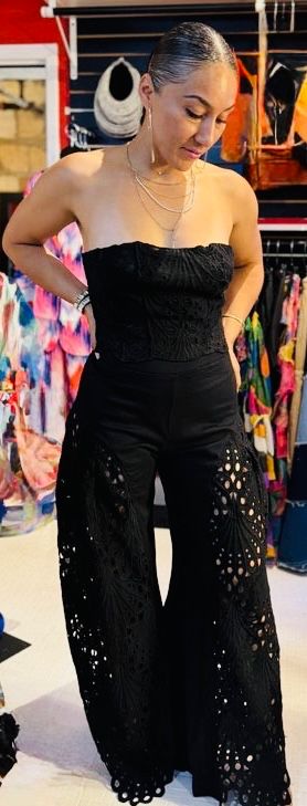 Laser-Cut Corset & Wide-Leg Set