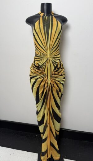 Sahara Burst Ruched Halter Dress